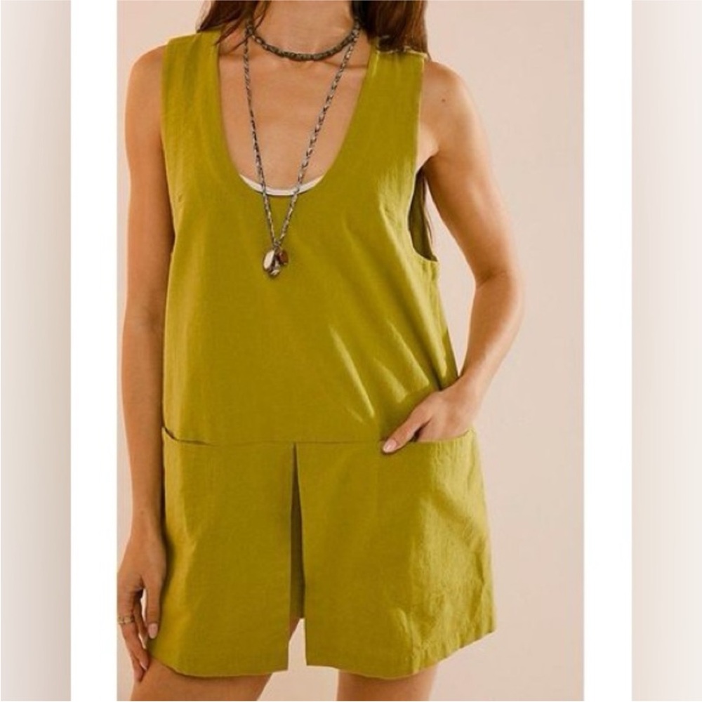 Free People Olive Green Sleeveless Romper
